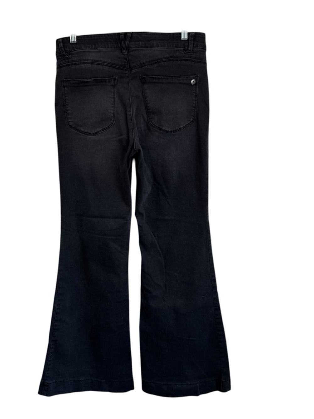 Democracy AB Solution Stretch Wide Leg Bootcut Faded Black Denim Jeans Size 12 - Picture 2 of 11